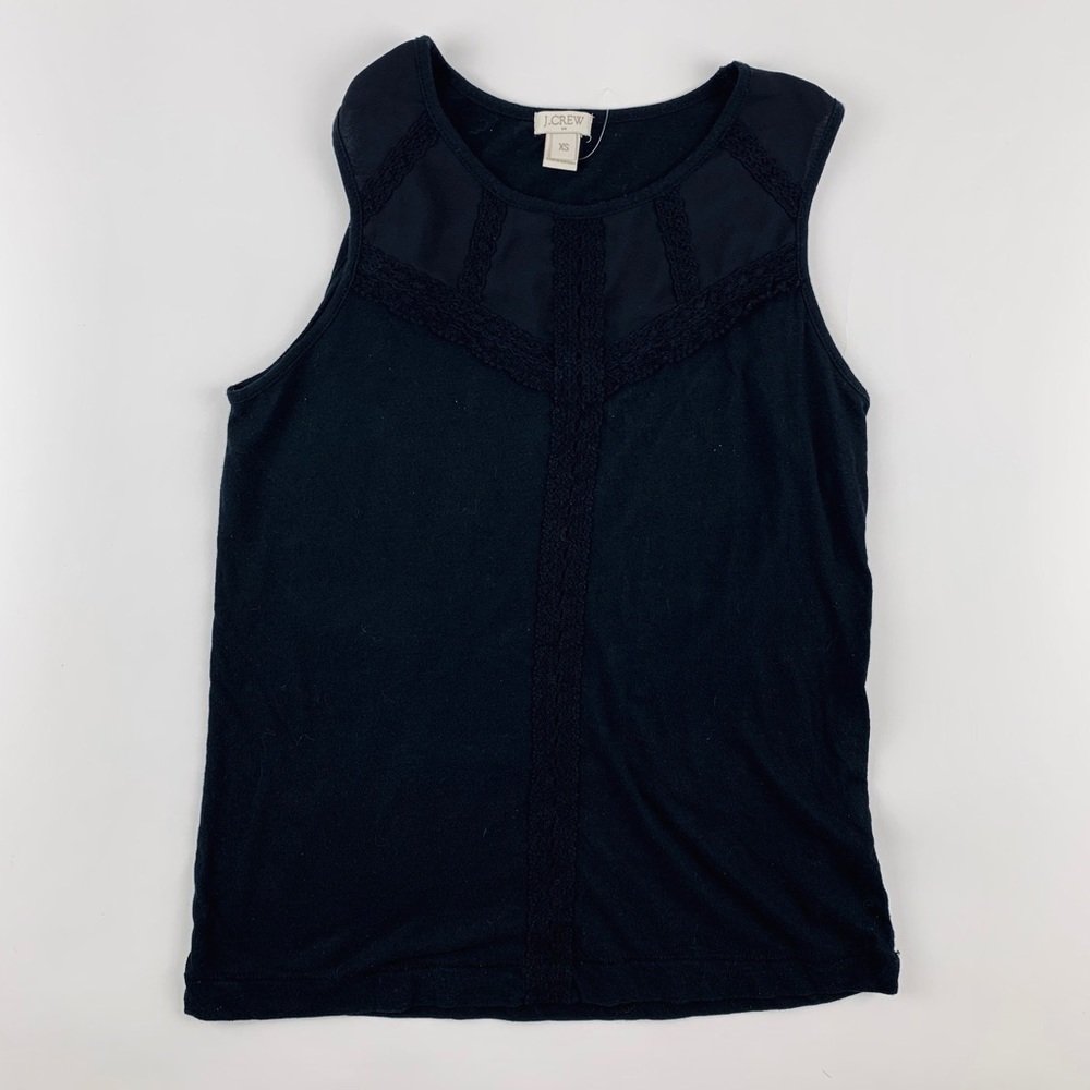 J.Crew Black Top Sleeveless Blouse XS Cotton